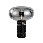 Marble Desk Lamp with Glass Ball Lampshade for Bedroom and Living Room