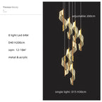 Modern Gold Acrylic Spiral Stairs Led Chandelier Pendant Light