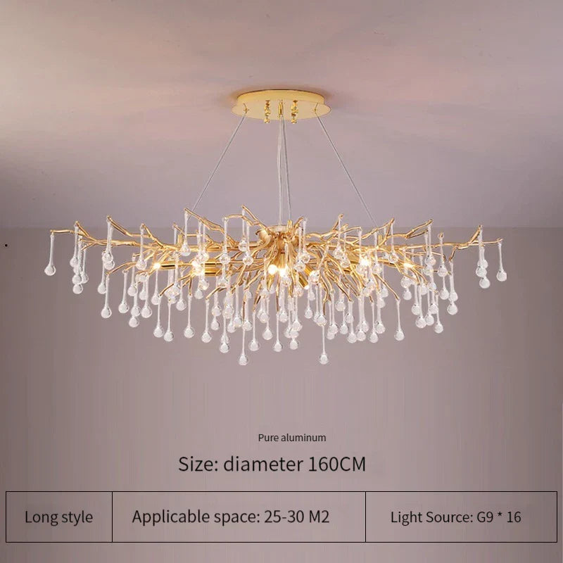 Elegant Gold Crystal Chandelier for Modern Luxury Living Spaces