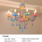 Crystal Chandelier: Modern Macaron Color Luminaire for Children's Room
