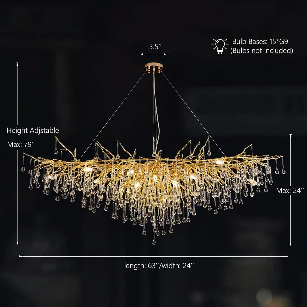 Luxury Crystal LED Chandelier Silver Gold G9 - Perfect for Indoor Hall Living Room Dining Room