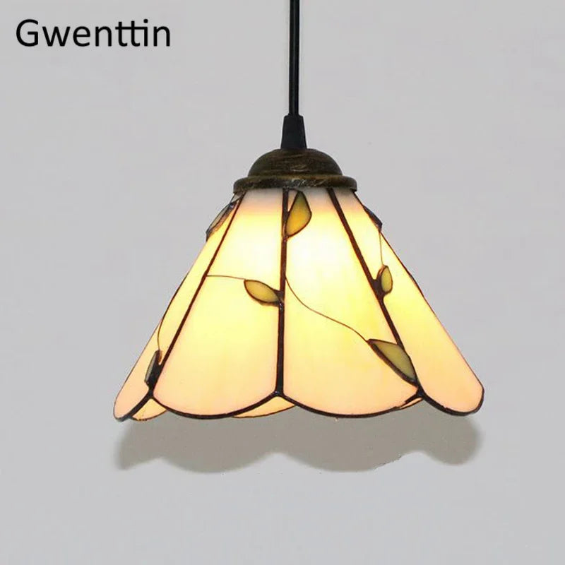 Tiffany Pendant Lights: Stained Glass Hanging Lamp for Mediterranean Loft Home Decor