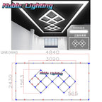 Hexagon LED Garage Wall Ceiling Lights 6500K Daylight White 4.8X2.4M Linkable