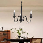 Rustic Iron Candle Chandelier Pendant for Kitchen Living Dining Room Bar Home