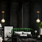 Glass Ball Gold Wall Sconce - Modern Nordic Indoor Bedroom Light Fixture