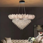 Crystal Crown Chandelier: Luxe Ceiling Light for Home, Shop & Lobby