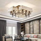 Crystal Rectangular Ceiling Light for Living Room, Bedroom, and Dining Room