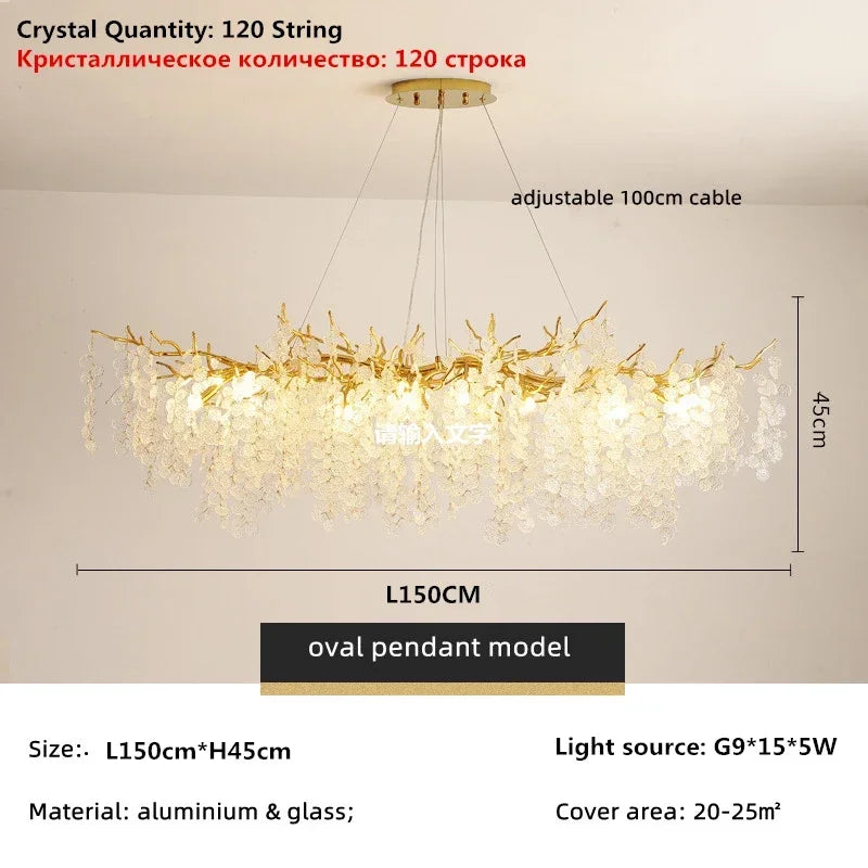 Money Tree Crystal Ceiling Chandelier
