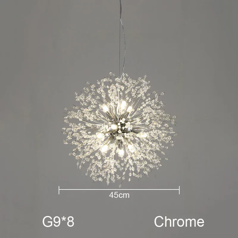 Dandelion Chandelier: Nordic Minimalist Wrought Iron LED Indoor Light for Living Room