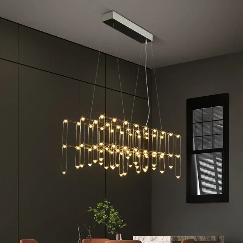 Nordic Starry Chandelier: Minimalist Luminaire for Clothing Store, Bar & Desk