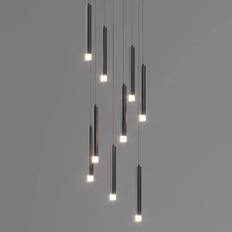 LED Staircase Chandeliers: Modern Pendant Light Lamps for Living Room Decor