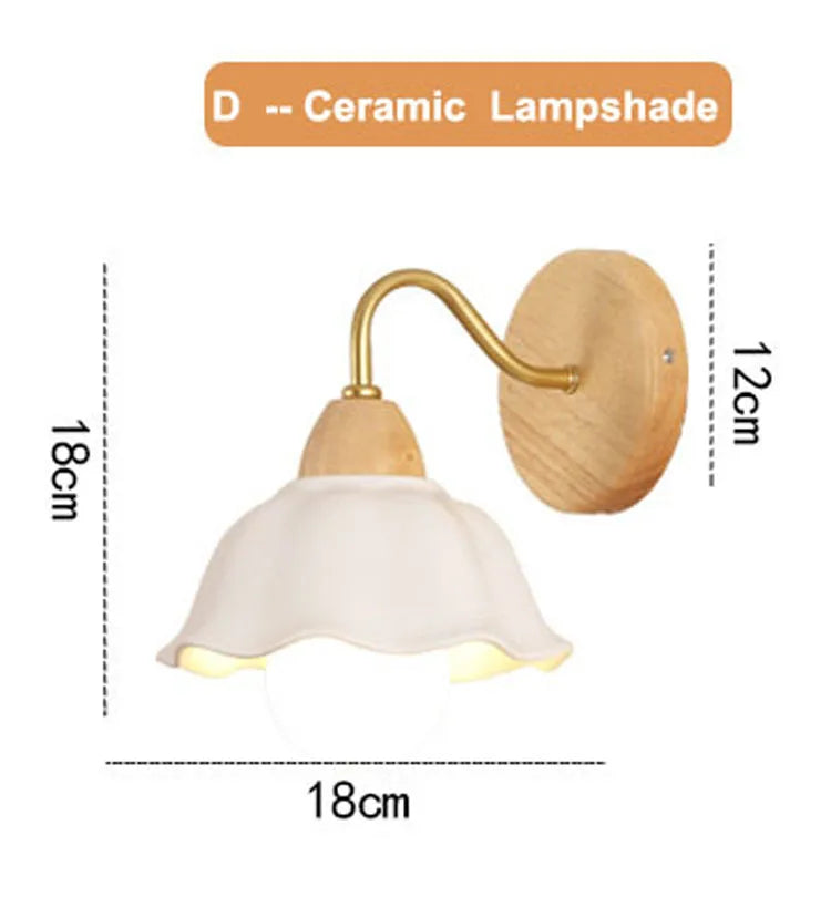 Wood Wall Lamp: Nordic Japanese LED Sconce for Bedroom & Living Room, Vintage Home Decor
