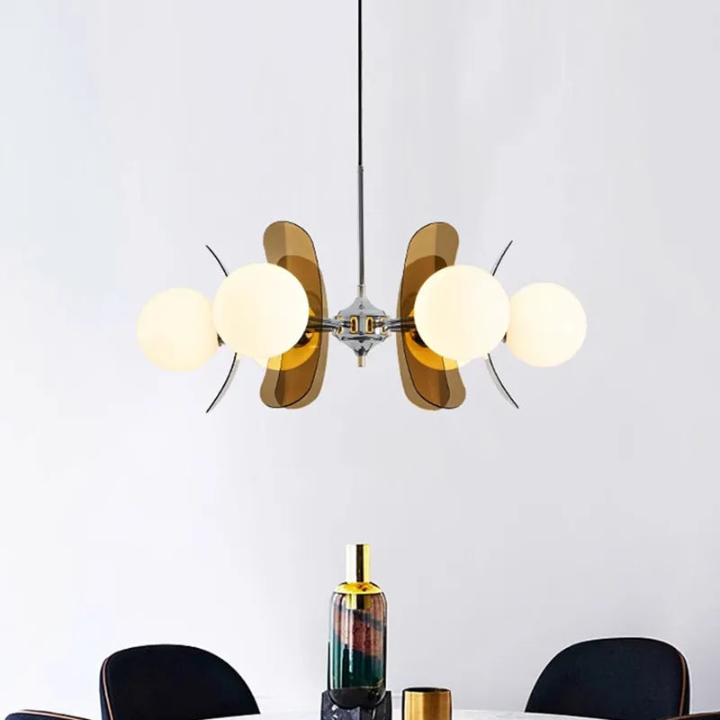 Tayla Chandelier: Middle Ancient Bauhaus Design Glass Ball LED Light