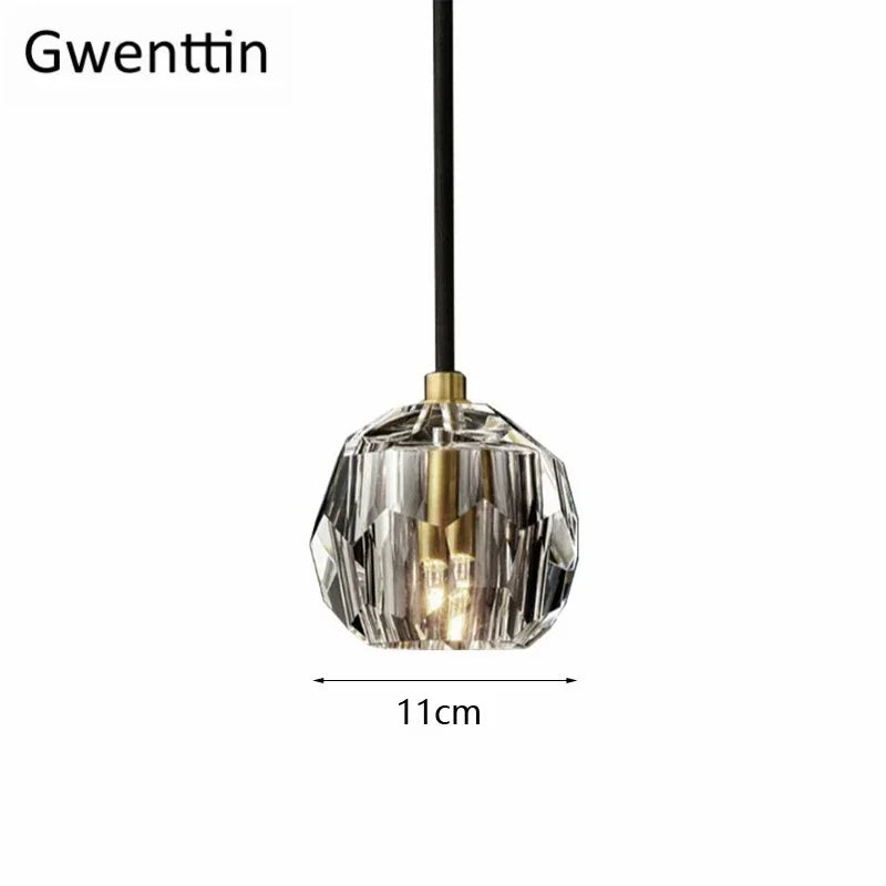 K9 Crystal Pendant Lights: Modern Nordic Gold Hanging Lamp for Living Room, Kitchen Home Decor.