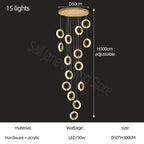 Modern Ring Chandelier for Living Room, Dining Room, Bedroom, Kitchen, and Attic