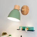 Wood Bedroom Wall Light Modern Macaron LED Sconce, Nordic Minimalist Design