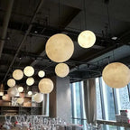 Cream Moon LED Pendant Chandelier: Modern Living Room Kitchen Bedroom Lighting