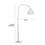 Nordic Orange Arc Floor Lamp with Marble Base - Dimmable LED Stand Lamp