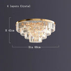 Gold LED Crystal Ceiling Light: Luxury Home Decor Fixture