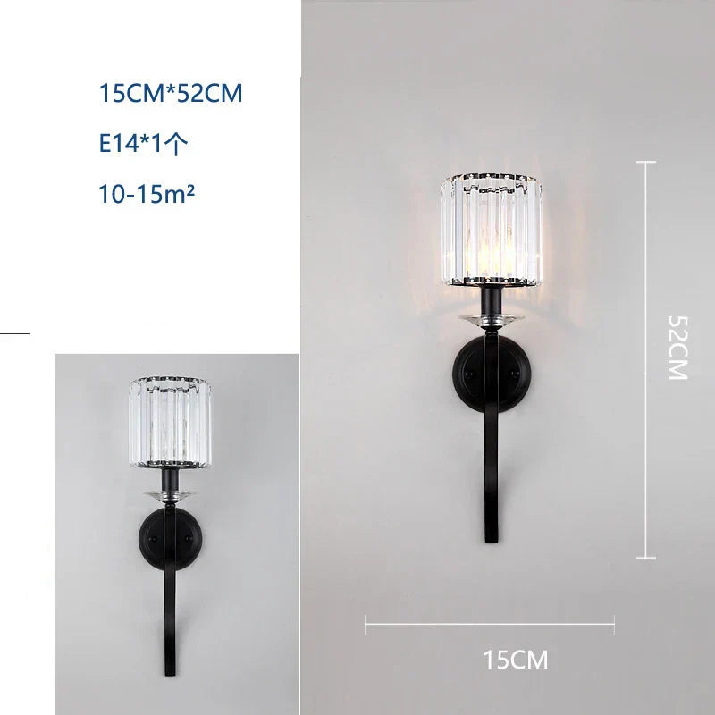 Crystal Wall Lamp: Modern Light Luxury for Living Room, Bedroom, and Corridor.
