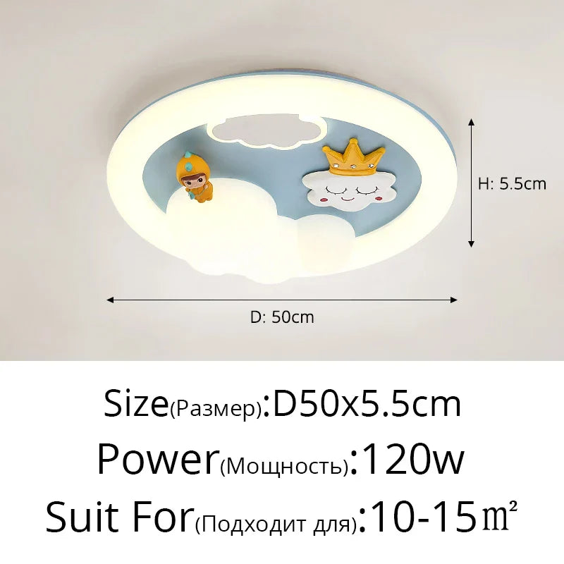 Kids Ceiling Light: Minimalist Pink Blue Lamp for Bedroom or Living Room