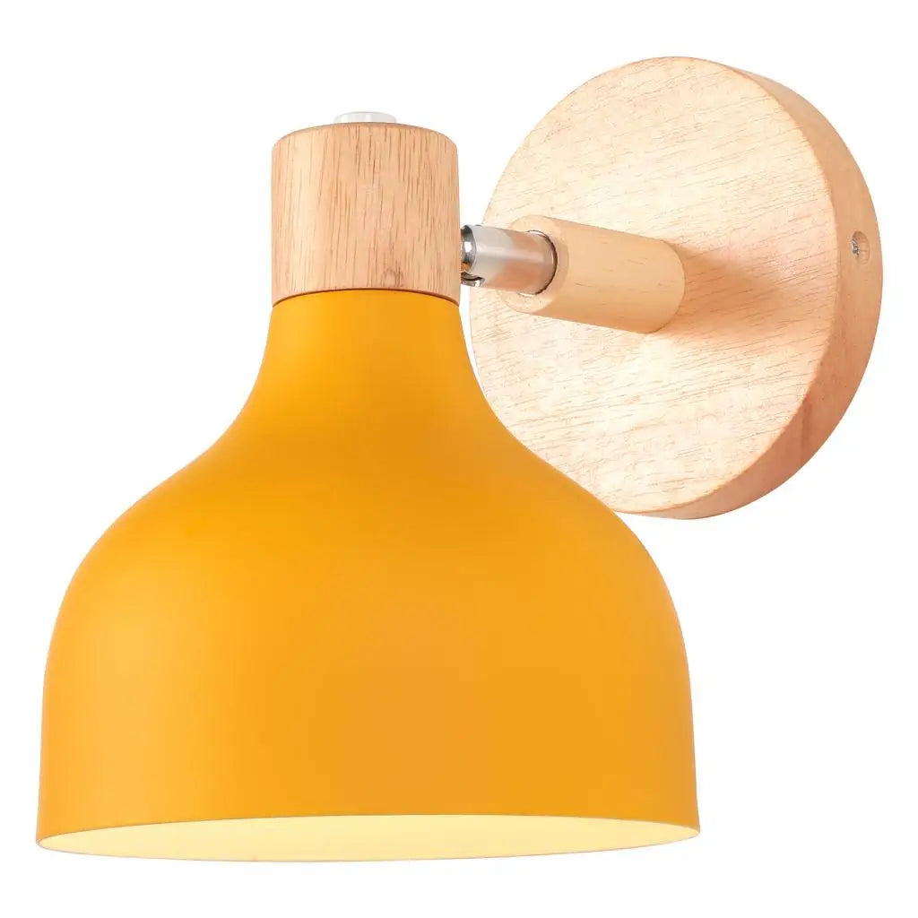 Nordic Wood Macaron Wall Sconce E27 Home Lighting Fixture