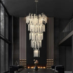 Luxury Tassel Crystal Chandelier with New French Design | Staircase Pendant Luxe Fixture