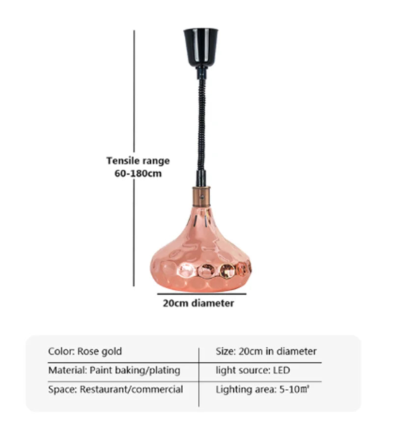 Electric Food Heat Lamp: Telescopic Pendant Light for Restaurant's Kitchen Fixtures