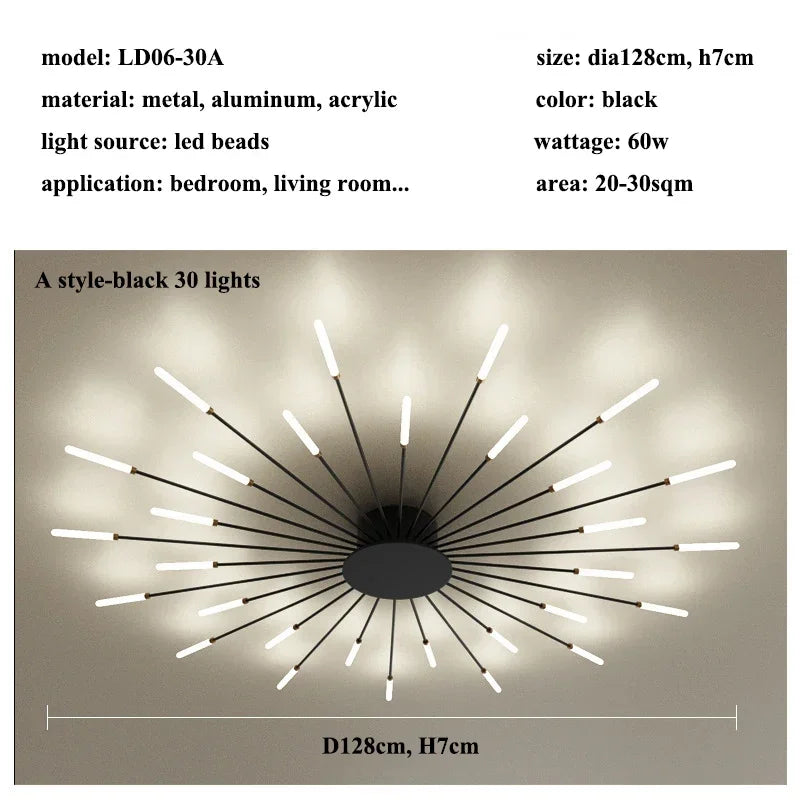 Modern LED Ceiling Chandelier for Home Lighting and Bedroom Luster