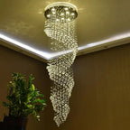 Modern Crystal Chandelier: Spiral Interior Design Luxury LED Crystal