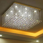Luxury Crystal Chandelier Flush Mount LED Pendant Light for Living Room
