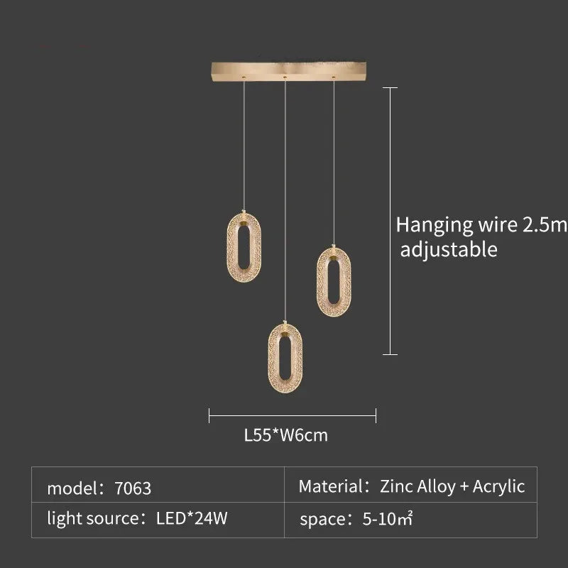 LED Chandeliers: Luxury Staircase Pendant Lamps, Long Hanging Gold Fixture