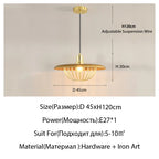 Walnut Metal Saucer Pendant Light - LED Hanging Lamp for Modern Home Decor