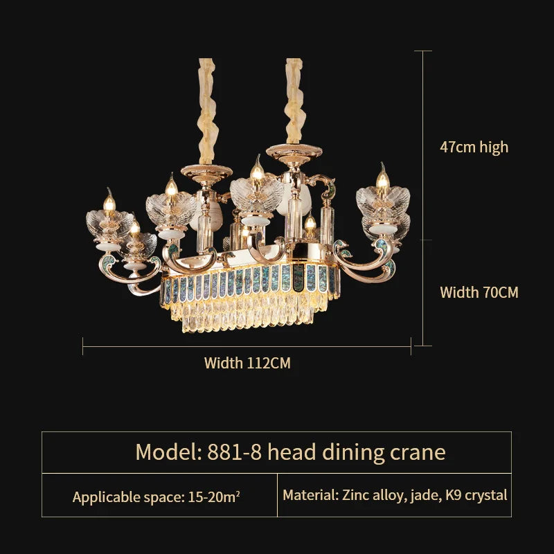 Crystal Dining Room Chandelier: Elegant European Style Living Room Lamp, Bedroom Decor
