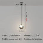 Nordic Glass Pendant Light Mini Copper LED Hanglamp for Bedroom, Living Room