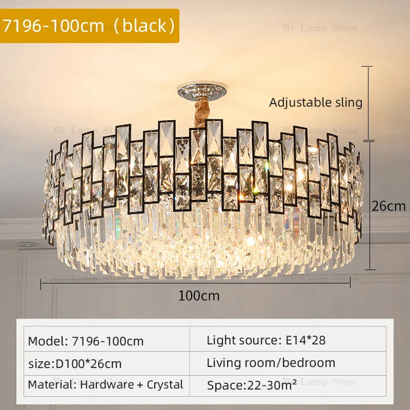 Crystal Chandelier: Postmodern Light Luxury for Living Room, Bedroom, Kitchen.