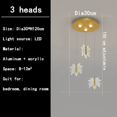 Luxury Maple Leaf Staircase Pendant by - Duplex Villa Chandelier