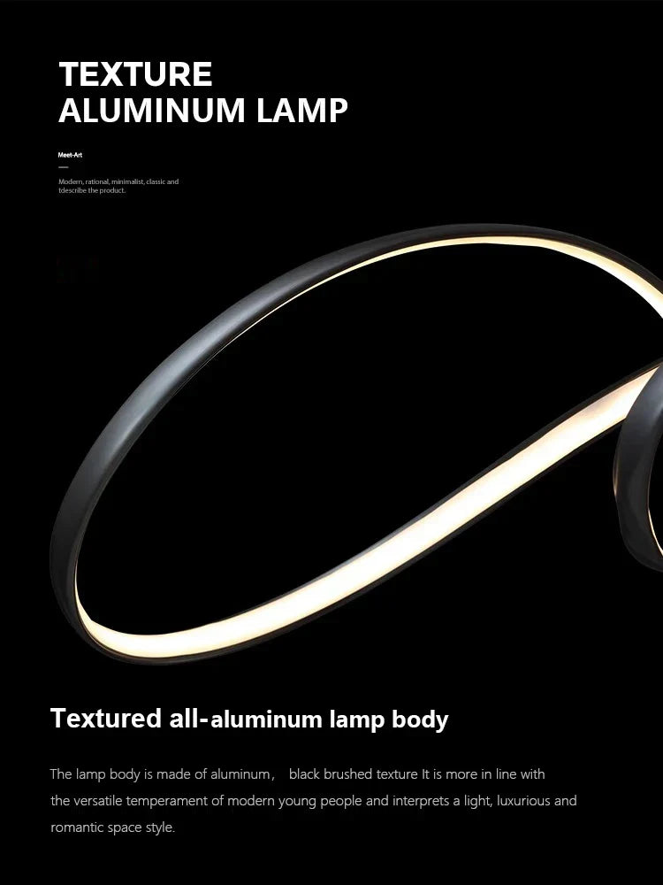 Modern Copper LED Chandelier for Dining Room and Bedroom Lighting