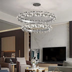 Sun Flower Crystal Rings Chandeliers: Modern Luxury Nordic Home Decor Hanging Ceiling Light