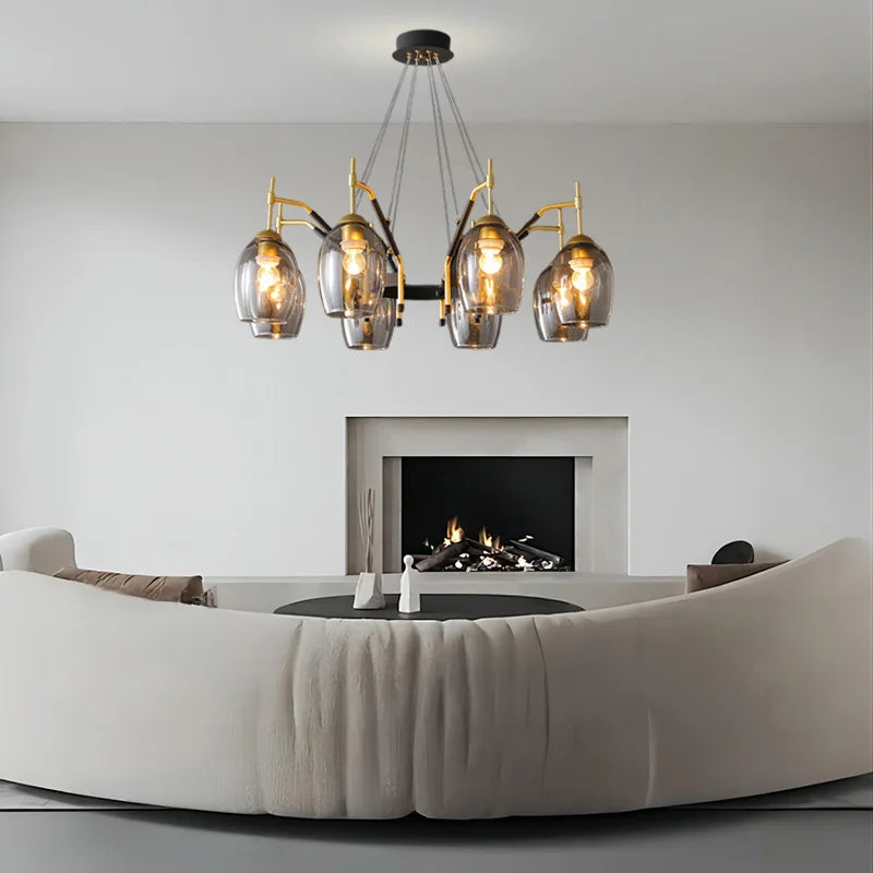 Vintage LED Farmhouse Chandelier Nordic Pendant Lamp for Living Room Hall Bedroom