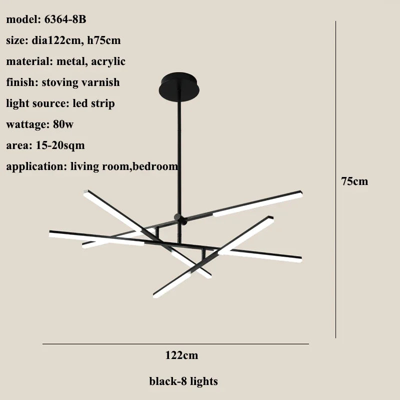 Nordic Rotatable LED Pendant Lights for Minimalist Living Dining Room Chandeliers