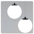 Double Glass Ball Pendant Light Fixture for Bedroom Ceiling Lighting