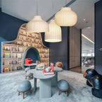 Japanese Nordic Design LED Silk Pendant Lights for Living Room and Restaurant