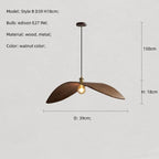 Nordic Walnut Wood Arc Design Pendant Lights with LED E27 Bulb for Home Decor