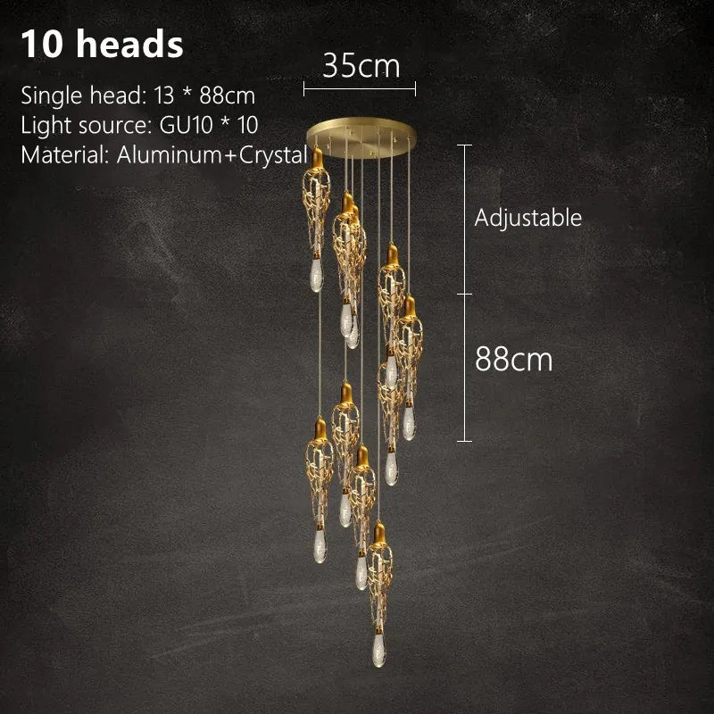 Branch Art Cage Crystal Chandelier for Modern Dining Room Lighting