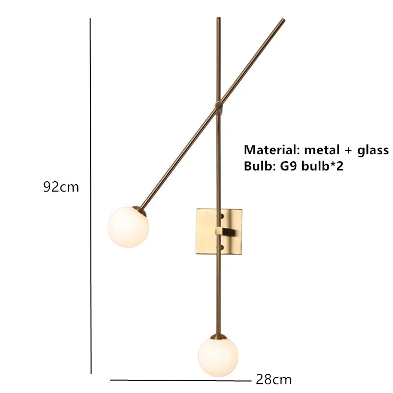 Nordic Minimalist Glass Wall Sconce with G9 Bulb