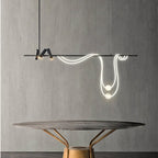 Nordic Hose LED Chandelier - Black Pendant Lamp for Dining Room