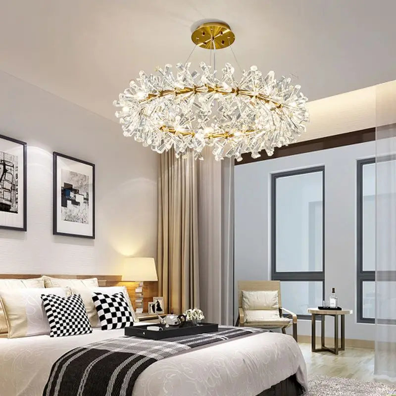 Luxury K9 Crystal Chandelier: Modern Nordic Living Dinning Room Bedroom Lighting