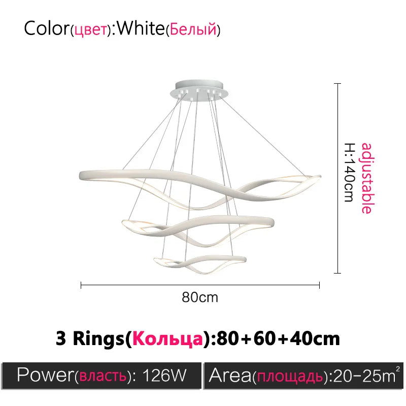 Modern LED Living Room Chandelier Creative Nordic Hall Lamps