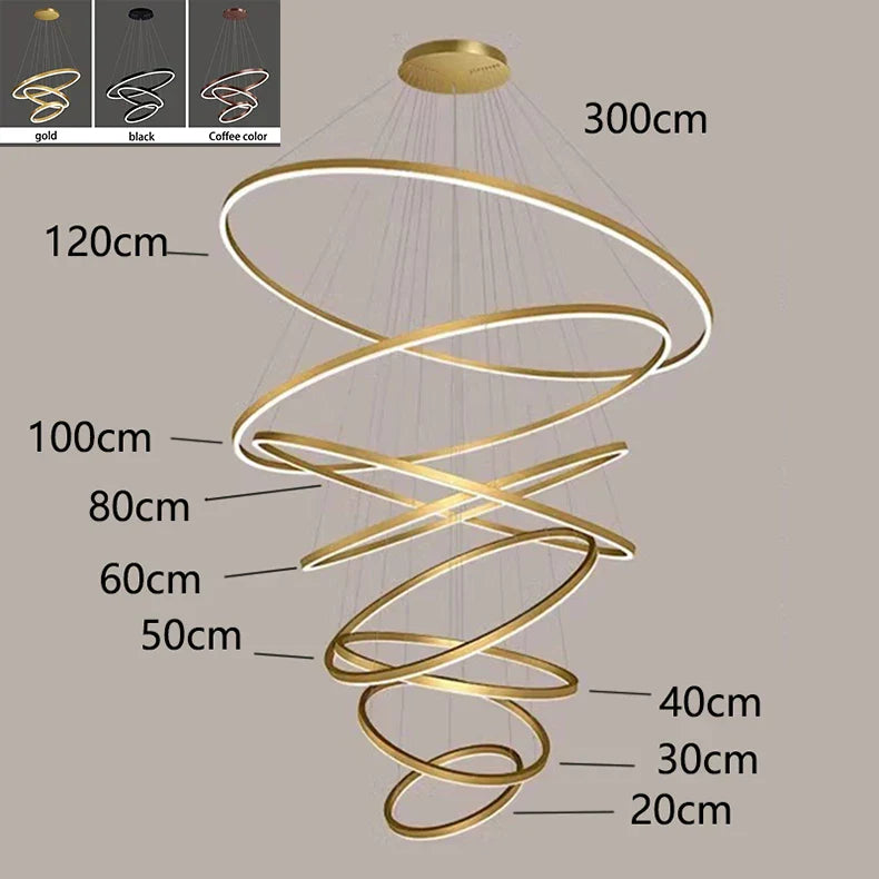 Nordic Home Stair Chandelier Living Room Pendant Light Dining Room Ceiling Light